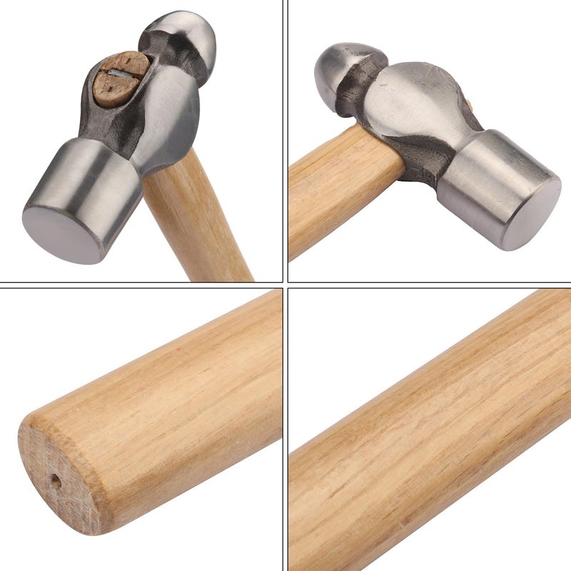 GENHAKON 3 Packs Ball Peen Hammer Set, 16oz & 24oz & 32oz, Ball Pein Hammers with Forged Steel Head & Wood Handle, by . - Image 3